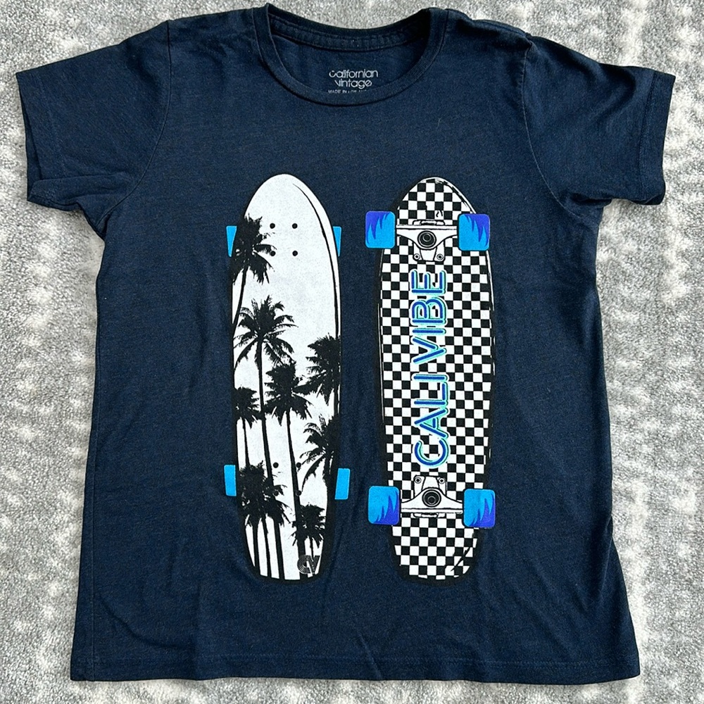Californian Vintage Skateboard Cali Vibes tee, Boys Size 8